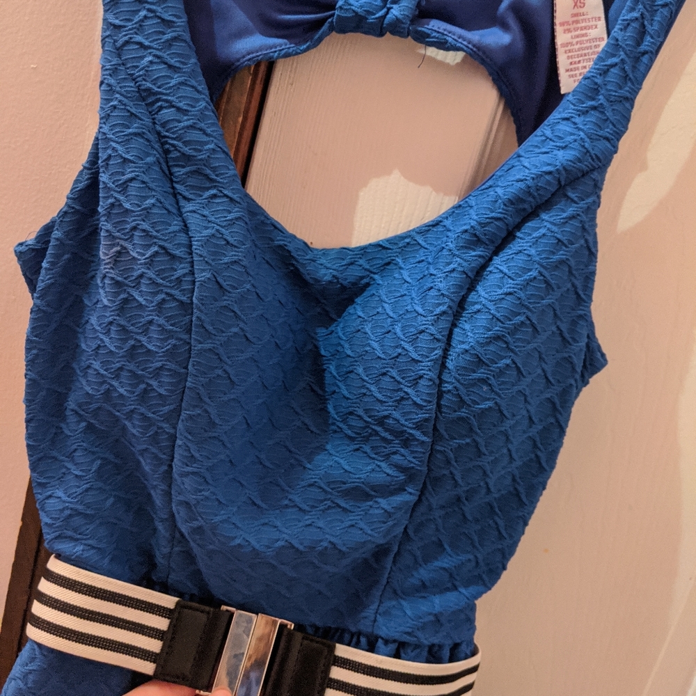 Blue Open Back Dress - Picture 4 of 4